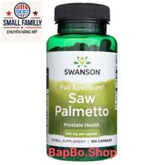 Viên uống Swanson Full Spectrum Saw Palmetto 540mg – Hỗ Trợ Sức Khỏe Tuyến Tiền Liệt