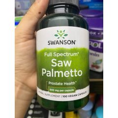 Viên uống Swanson Full Spectrum Saw Palmetto 540mg – Hỗ Trợ Sức Khỏe Tuyến Tiền Liệt