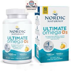 Viên uống Nordic Naturals Ultimate Omega-D3 1280mg – 1000IU Vitamin D3