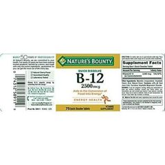 Viên bổ sung vitamin B12 Nature's Bounty2500mcg - Small Family