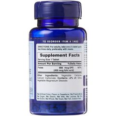 Viên Ngăn Ngừa Thiếu Máu Bổ Sung Folic Acid Puritan’s Pride Folate 666mg 250Viên