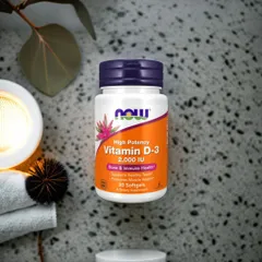 Viên uống NOW Vitamin D-3 2000 IU giúp tăng cường sức đề kháng, miễn dịch, hỗ trợ sức khỏe tim mạch