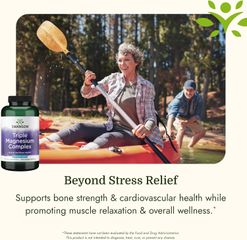 Viên bổ sung magie Swanson Triple Magnesium Complex 400mg - Hỗ trợ tốt cho hệ tim mạch được khỏe mạnh và ngừa tai biến