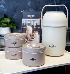 Cặp lồng cơm 3 ngăn Silver Lunch Box Germany