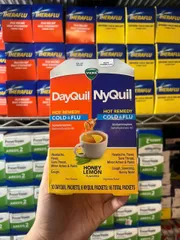 Vicks DayQuil NyQuil Hộp trà Giảm Đau Cảm Cúm Honey Lemon Hương Vị 10 Gói Ngày 6 Gói Đêm Tổng Cộng 16 Gói