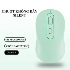 Chuột Không Dây BAK 6600 Bluetooth 5.0 & 2.4G - Pin Sạc - Chống Ồn Silent - Dùng Cho Laptop PC iPad Điện Thoại