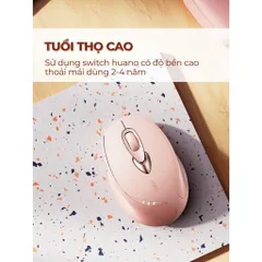 Chuột Không Dây Sạc Pin INPHIC M8 Plus Hồng Cute Silent Không Tiếng Ồn, Kết Nối USB, Chỉnh DPI