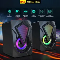 Loa Máy Tính Mini E-1046/E-1053 LED RGB 7 Màu - Loa 2.0 Bass Hay Cho Laptop PC Giá Rẻ - BH 6 Tháng