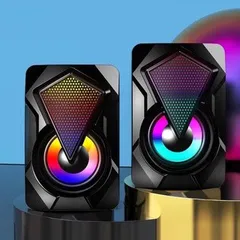 Loa Máy Tính Mini E-1046/E-1053 LED RGB 7 Màu - Loa 2.0 Bass Hay Cho Laptop PC Giá Rẻ - BH 6 Tháng