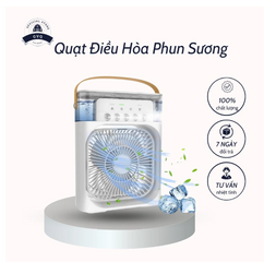 Quạt Phun Sương Mini Làm Mát 600Ml Có Chế Độ Hẹn Giờ Thông Minh Tích Hợp Đèn Led Tiện Lợi Dễ Dàng Sử Dụng
