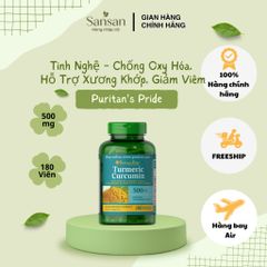 Tinh Nghệ Turmeric Curcumin Puritan’s Pride 500 mg 180 Viên – Chống Oxy Hóa, Hỗ Trợ Xương Khớp, Giảm Viêm