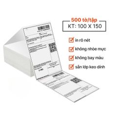 3 Cuộn Giấy In Nhiệt 100x150mm (A6) In Đơn Hàng TMĐT Decal Tự Dính 350 Tem/Cuộn