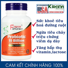 Viên uống Probiotic phức hợp hỗ trợ sức khoẻ tiêu hoá đường ruột 15 Billion CFU 120 viên