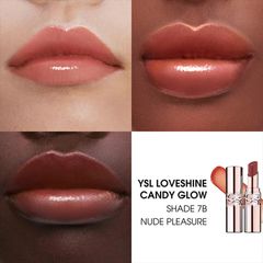 (Hàng công ty) Son Dưỡng Yves Saint Laurent YSL Loveshine Candy Glow 7B Nude Pleasure Màu Cam Đất Nude Chính hãng