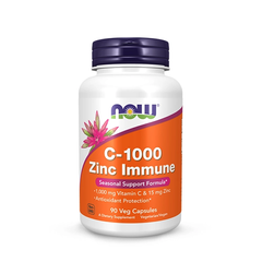 Viên Uống Now Vitamin C-1000 Zinc Immune, 90 Veg Capsules