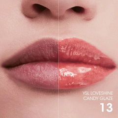 (Cao cấp)Son Dưỡng YSL Loveshine Candy Glaze Lipstick 13 Flashing Rose Màu Hồng Đào Chính hãng