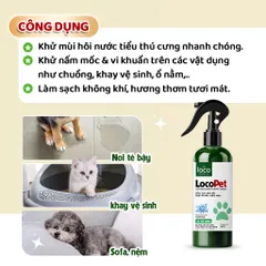 XỊT KHỬ MÙI & KHỬ KHUẨN CHÓ MÈO LOCOPET khử TẬN GỐC mùi hôi khai, hỗ trợ đi vs đúng chỗ | Sả Trà Xanh