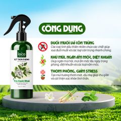 Xịt Thơm Phòng Tinh Dầu Trà Xanh Hoa Nhài, Khử Mùi Phòng, Hương Thơm Thanh Khiết Dễ Chịu