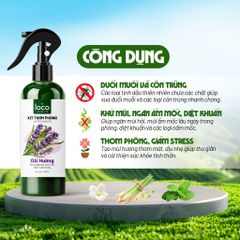 Xịt Phòng Tinh Dầu Oải Hương, Hỗ Trợ Giấc Ngủ Ngon, Khử Mùi Hương Thơm Dễ Chịu Thiên Nhiên The Loco
