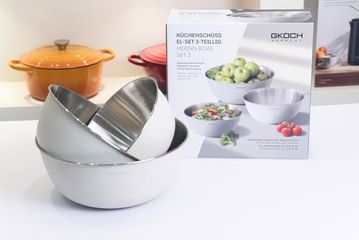 Bộ 3 âu inox phủ sơn kem lì 22-25-28cm GKÖCH MYTY0810