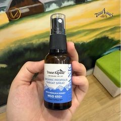 Xịt họng keo ong manuka MGO650+ TranzAlpine Organic Propolis Throat Spray 30ml