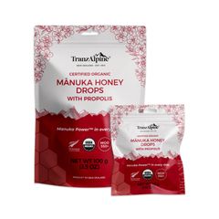 Kẹo ngậm mật ong Manuka hữu cơ MGO550+ với keo ong TranzAlpine Organic Manuka Honey Drops with Propolis 25 viên