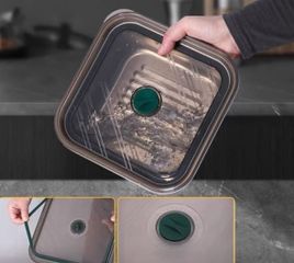 Set 3 Hộp Hút Chân Không Kèm Rổ Vuông Keller