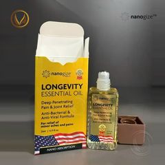 Dầu gió vàng con lăn nắp nấu Nhập khẩu chính hãng Mỹ Nanogize Longevity Essential Oil 21ml