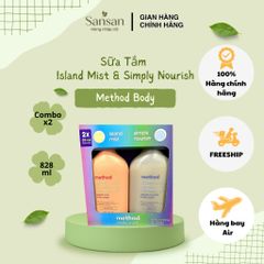 Combo 2 Sữa Tắm Method Body Island Mist & Simply Nourish, Dưỡng Ẩm Mềm Mịn, Hương Thơm Lâu 828ml x2 - Nội địa Mỹ