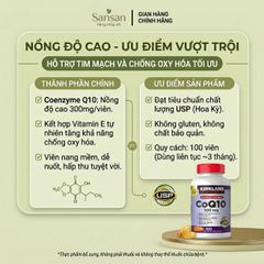 TPBVSK Viên Uống Kirkland Signature CoQ10 300mg 100 Viên - Nội địa Mỹ
