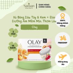Xà Bông OLAY Bar Soap Combo 16 Bánh – Dưỡng Ẩm Mềm Mịn, Thơm Lâu | Dâu Tây & Kem + Đào