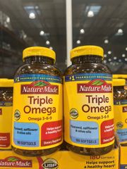 Viên Uống Triple Omega 3-6-9 NATURE MADE 180 Viên Mỹ.