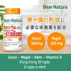 Tăng Chiều Cao Canxi Hữu Cơ Và Vitamin D 525Mg Dear Natura Asahi - 120 Viên