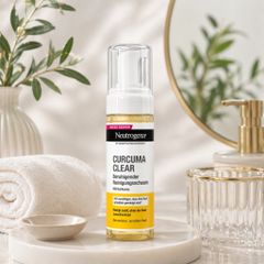 Sữa rửa mặt tạo bọt Neutrogena Curcuma Clear 150ml dịu nhẹ làm sạch da dầu mụn da nhạy cảm
