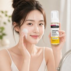 Sữa rửa mặt tạo bọt Neutrogena Curcuma Clear 150ml dịu nhẹ làm sạch da dầu mụn da nhạy cảm