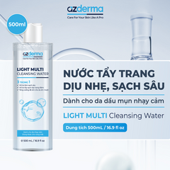 Nước tẩy trang cho da dầu mụn, nhạy cảm AZDERMA - Light Multi