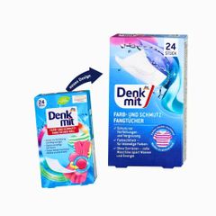 Giấy giặt chống lem màu Denkmit Đức hộp 24 tờ hút màu quần áo chống loang màu khi giặt