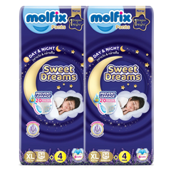 Combo 2 Molfix tã quần Sweet Dreams size XL (34+4) Jumbo