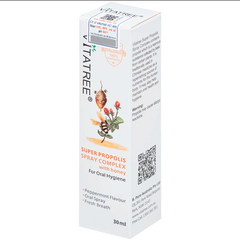 Chai xịt giảm đau họng keo ong Vitatree 30ml - Mẫu mới (nhập khẩu, tem phụ)