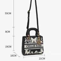 (Hàng V.I.P LIMITED - FULLBOX HÃNG) - Túi xách nữ CELLIS KISS dáng đen sang trọng, thời thượng, phong cách Tây