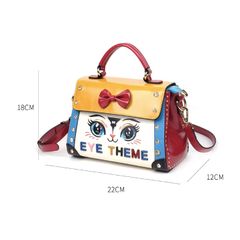 (EYETHEME CHÍNH HÃNG - M2846#) - Túi xách nữ kiểu retro phối màu dễ thương, chất liệu da phủ dầu sáp, thời tra