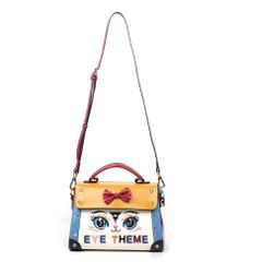 (EYETHEME CHÍNH HÃNG - M2846#) - Túi xách nữ kiểu retro phối màu dễ thương, chất liệu da phủ dầu sáp, thời tra
