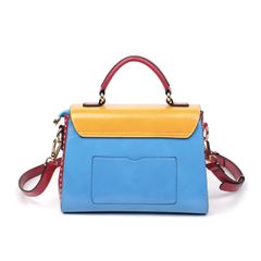 (EYETHEME CHÍNH HÃNG - M2846#) - Túi xách nữ kiểu retro phối màu dễ thương, chất liệu da phủ dầu sáp, thời tra