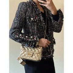 Size 20 Da PU Kẻ Sọc Nữ Sling Túi Thường Ngày Khóa Dây Xích Túi Messenger Flap