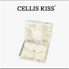 (Hàng V.I.P LIMITED - FULL BOX) - Ví đựng thẻ Cellis Kiss 12 ngăn tối giản sang trọng, thời thượng . Màu Kem Vì Gấp