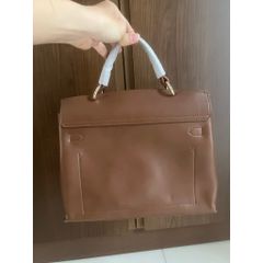 (FULL BOX) - Túi cầm tay, đeo chéo da Bò Kiểu Dáng H.M, Thiết kế Vân Họa Tiết, Màu Nâu Bag da, Thanh lịch, Sang trọng