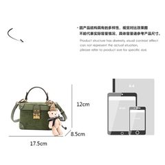 (V.I.P ORDER - LIMITED) - Túi xách Nữ Hộp Chữ Nhật MISS GAIL Charm GẤU Xanh