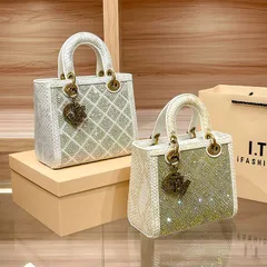 (HÀNG V.I.P) Sicidier Mùa Hè 2024 Phong Cách Mới Cao Cấp Da Thật Chính Hãng Đính Kim Cương Túi Diana Nữ Đeo Vai Túi
