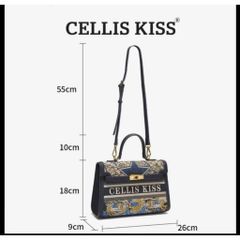 (Hàng V.I.P LIMITED) - Túi xách Nữ CELLIS KISS Chính Hãng dáng HM thêu tay thời thượng, size 26cm đựng được nhiêù đồ