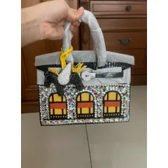 (HÀNG V.I.P ORDER - LIMITED) - Túi cầm tay Nữ dạng H.M Phong cách mới da thật đính pha lê kim cương size 30